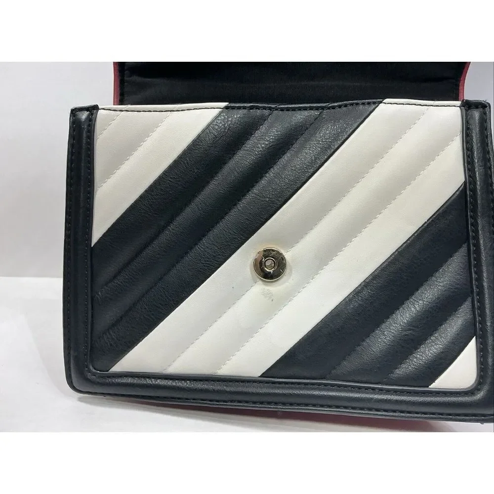 Aldo‎ Womens HandBag Purse Retro Modern Black White Red Pocketbook